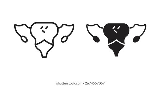 Pelvic inflammatory disease icon in flat and liner trendy style for app ui designs