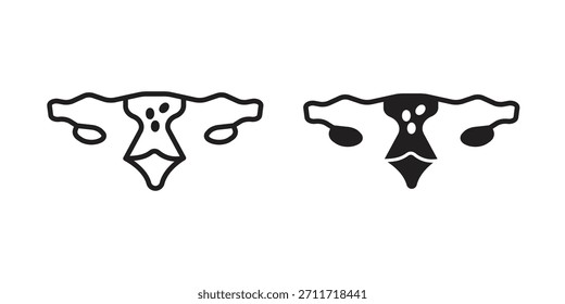 Pelvic inflammatory disease icon in Thin linear and flat style. sign and symbol set