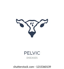 Pelvic inflammatory disease icon. Trendy flat vector Pelvic inflammatory disease icon on white background from Diseases collection, vector illustration can be use for web and mobile, eps10