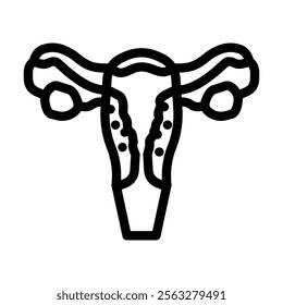 pelvic inflammatory woman disease line icon vector. pelvic inflammatory woman disease sign. isolated contour symbol black illustration