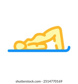 pelvic tilts pregnant fitness color icon vector. pelvic tilts pregnant fitness sign. isolated symbol illustration