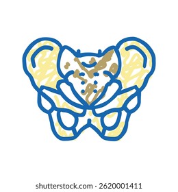 pelvis bone doodle icon sketch vector. pelvis bone sign. isolated symbol illustration