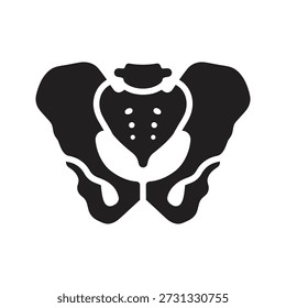 Pelvis bone icon vector illustration showing hip girdle skeleton structure sacrum ilium orthopedic anatomy medical health concept isolated white background design element