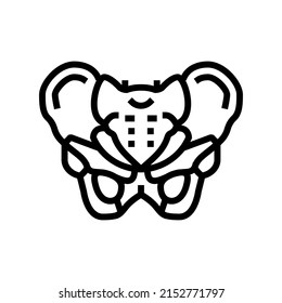 Pelvis Bone Line Icon Vector. Pelvis Bone Sign. Isolated Contour Symbol Black Illustration