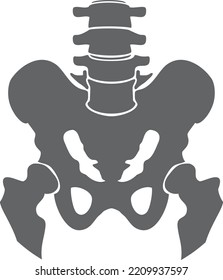Pelvis huele un icono negro. Estructura corporal humana