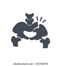 Pelvis Broken Bone Silhouette Icon