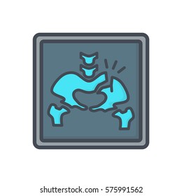 pelvis broken bone x-ray icon