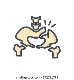 pelvis broken bones icon