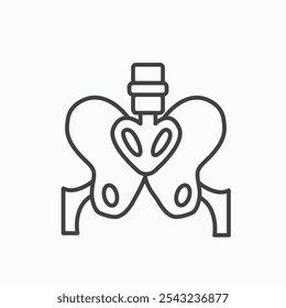 Pelvis icon in black outlined and solid.