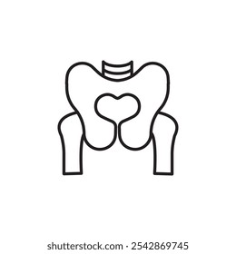 Pelvis icon. filled and line stroke icons