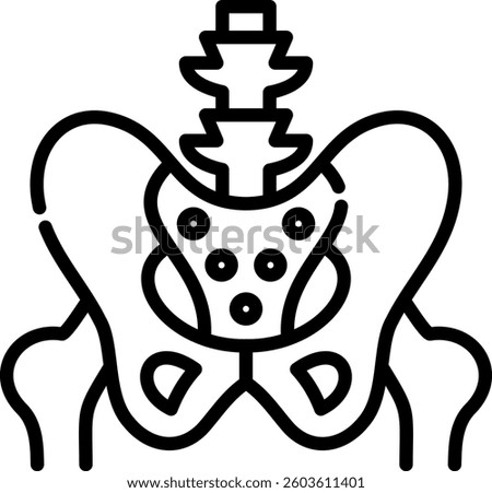 Pelvis Icon Line Vector Illustration