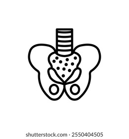 Pelvis icon linear logo isolated