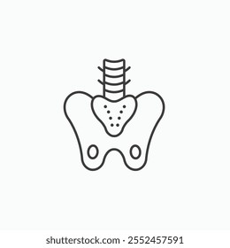 Pelvis icon set in blackthin line style.