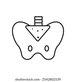 Pelvis icon simple black line style.