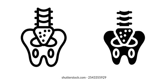 Pelvis icon symbol collection on white background.