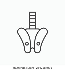 Pelvis icon in thin black lines