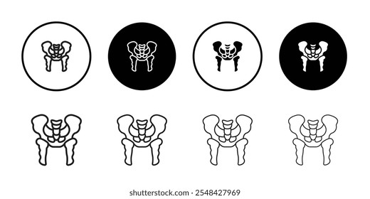 Pelvis icon Thin line illustration set