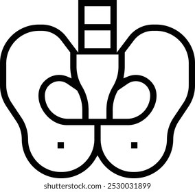 pelvis icon. Thin linear style design isolated on white background