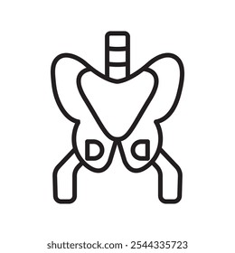 Pelvis icon Vector flat thin line illustration