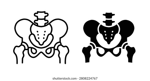 Pelvis icons in different styles. Simple icon design