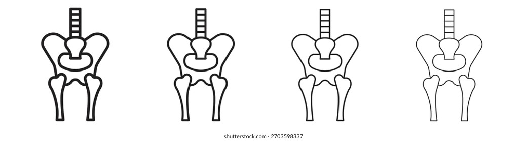 Pelvis icons. editable stroke icon collection.