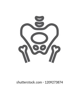 pelvis skeleton line icon. Vector signs for web graphics.