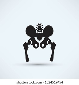 pelvis skeleton silhouette icon
