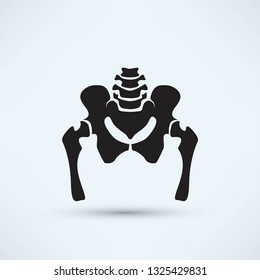 pelvis skeleton silhouette icon