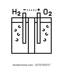 PEM electrolyzer line black icon.  Sign for web page, mobile app, button, logo. Vector isolated button. Editable stroke.