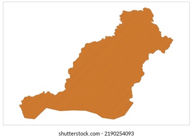 Pemagatshel estado de Bután, ilustración del mapa del vector sobre fondo blanco