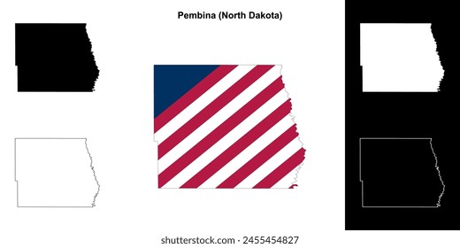 Pembina County (North Dakota) outline map set
