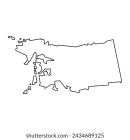 Pembroke Parish map, administrative division of Bermuda. Vector illustration.
