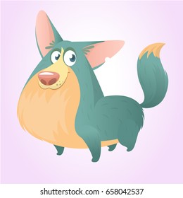 Pembroke Welsh Corgi Dog cartoon. Vector illustration. Design for print, logo, emblem or sticker