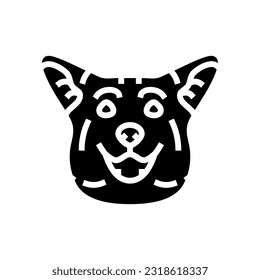 pembroke welsh corgi dog puppy pet glyph icon vector. pembroke welsh corgi dog puppy pet sign. isolated symbol illustration