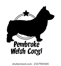 Pembroke Welsh Corgi perro silueta, perro, razas de perro, logotipo, Vector, silueta, diseño de logotipo, animal, ilustración, icono, signo, diseño, negro, símbolo, mascota