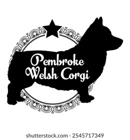 Pembroke Welsh Corgi. dog silhouette, dog, dog breeds,  vector, silhouette, logo design, animal, illustration, icon, sign, black, pet