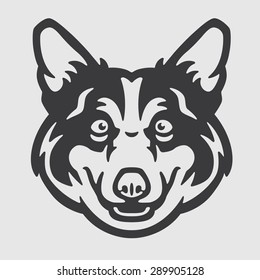 Pembroke Welsh Corgi Head Logo Mascot Emblem