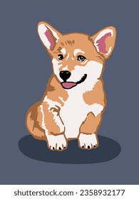 Pembroke welsh corgi puppy vector illustration