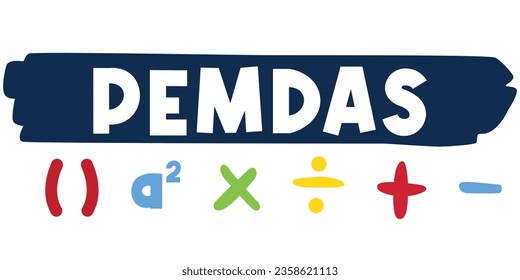 Pemdas symbols vector illustration isolated