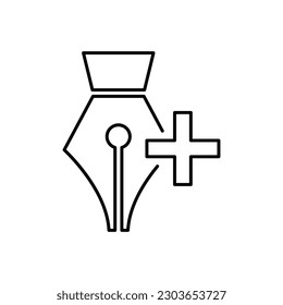 lápiz agregar diseño de icono de herramienta. Añadir, anclar, lápiz icono vector. aislado de fondo blanco. ilustración vectorial