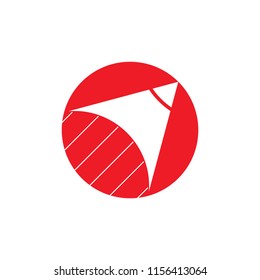 pen arrow simple circle logo vector