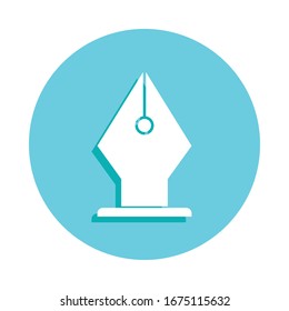 Pen pen badge icon. Simple glyph, flat vector of web icons for ui and ux, website or mobile application