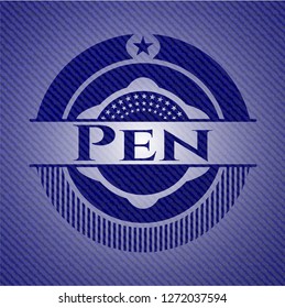 Pen badge with jean texture