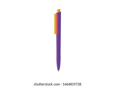 Pen,  ballpoint, Vector isolated illustration.