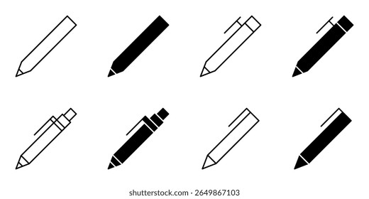 pen, ballpoint, write icon set