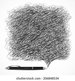 Pen and big doodle scrible background