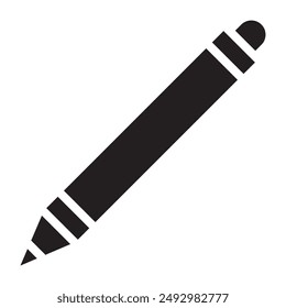 Icono de lápiz negro. Ilustración vectorial.