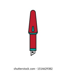 Pen black icon vector on white background