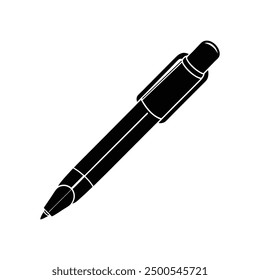 Vector negro de la silueta de la pluma, perfecto para los diseños de la oficina, las ilustraciones educativas, y los temas de la papelería.