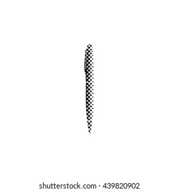 pen - black vector icon;  halftone illustration